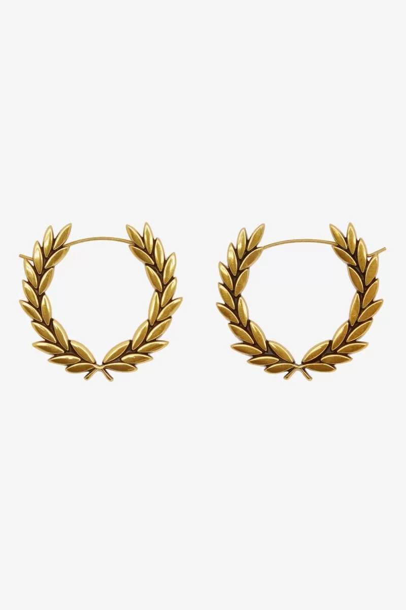 fred perry laurel wreath earrings womens jewellery gold