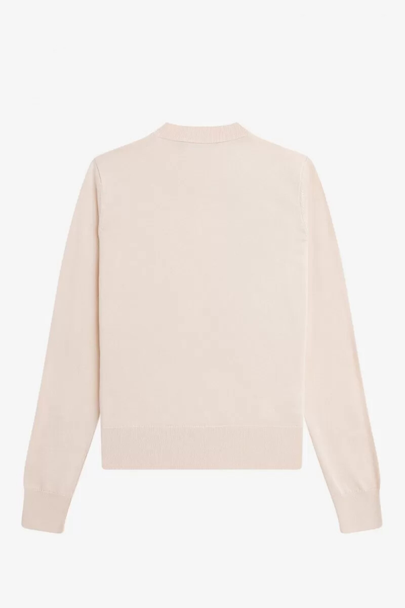 fred perry embroidered womens jumper milky pink