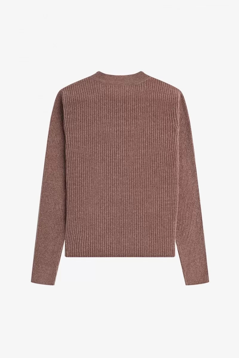 fred perry chenille rib womens jumper dark pink