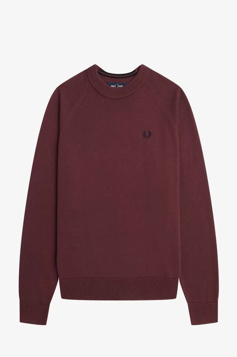 fred perry crew neck womens jumper oxblood
