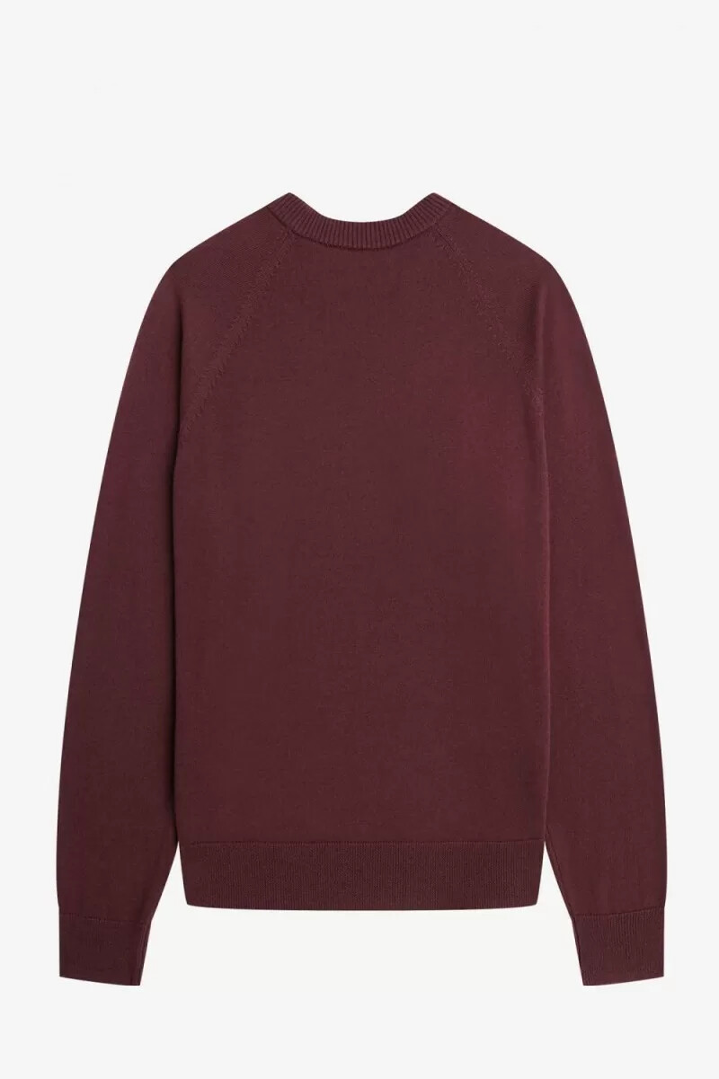 fred perry crew neck womens jumper oxblood