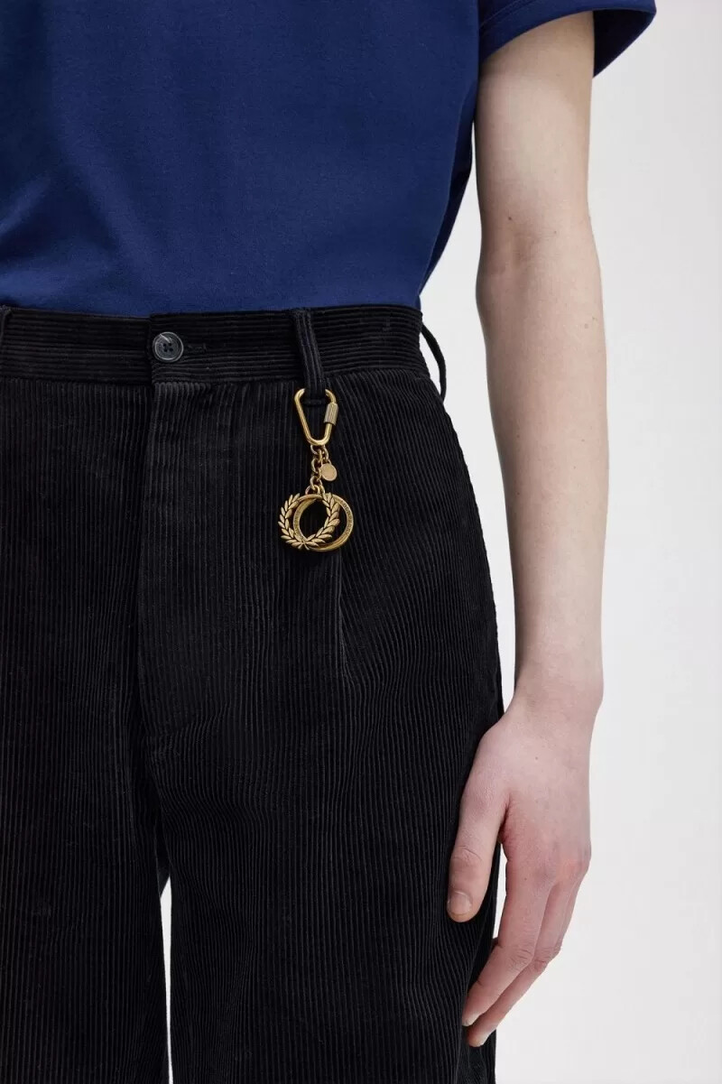 fred perry laurel wreath keyring womens lifestyle gold