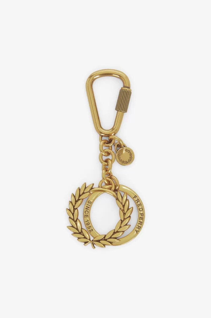 fred perry laurel wreath keyring womens lifestyle gold