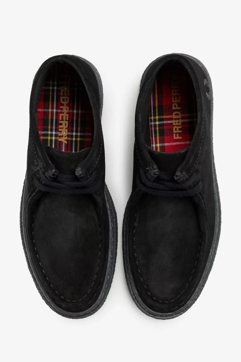 fred perry dawson mid womens loafers black