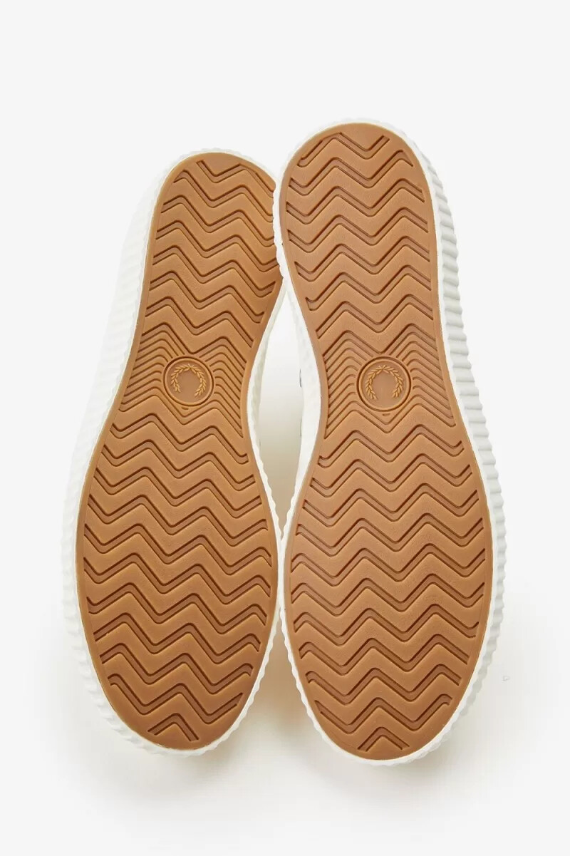 fred perry low hughes womens plimsolls light beige oatmeal
