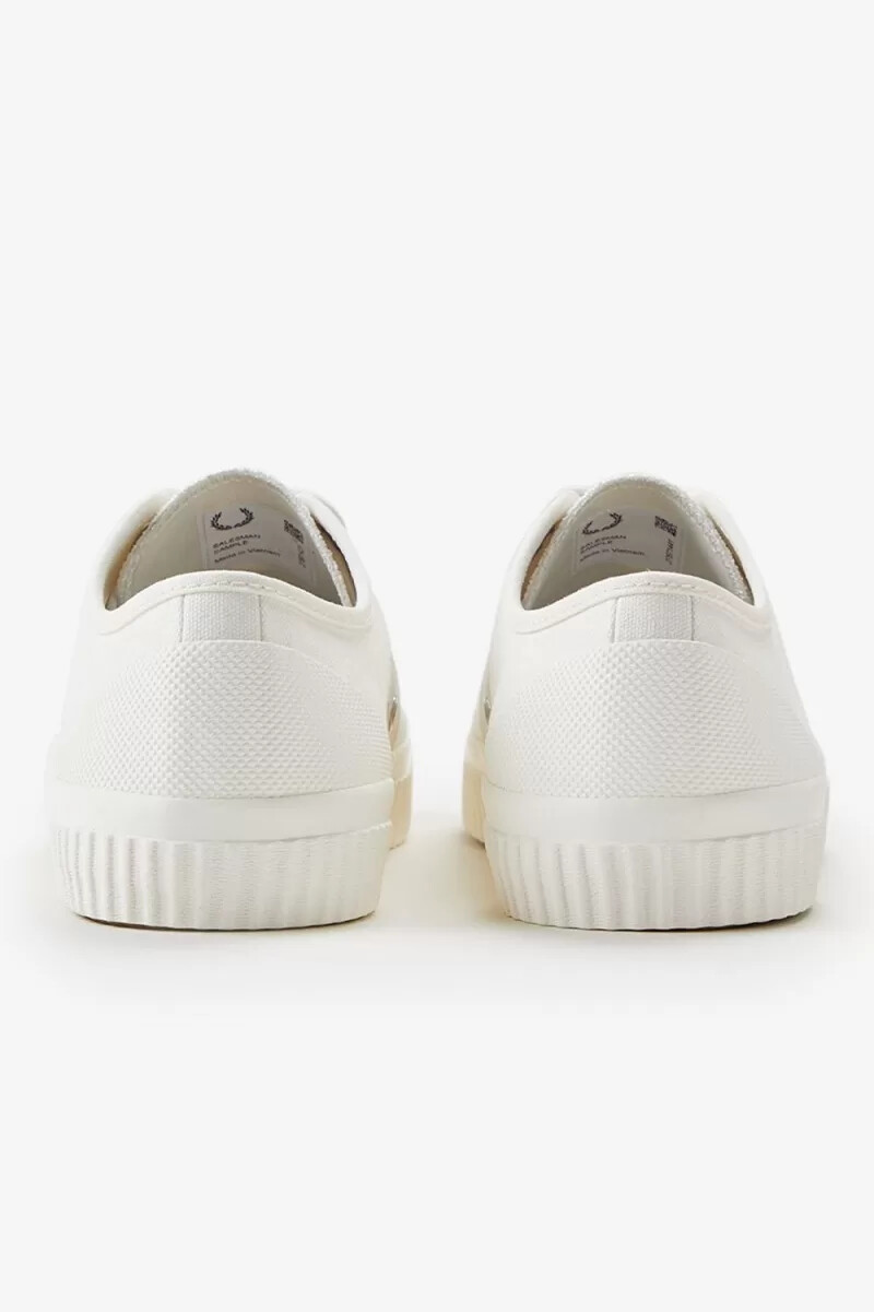fred perry low hughes womens plimsolls light beige oatmeal