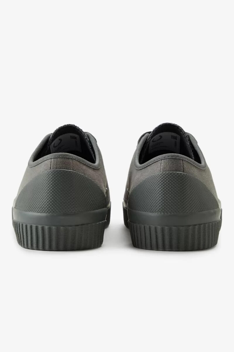 fred perry low hughes womens plimsolls field green warm grey