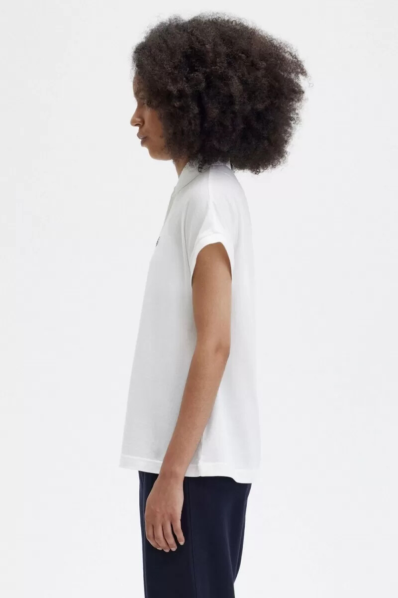 fred perry a-line piqué womens polo shirt snow white