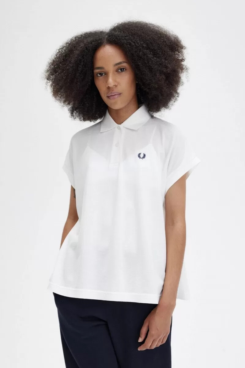 fred perry a-line piqué womens polo shirt snow white