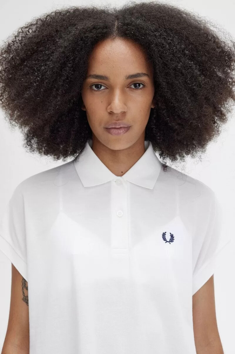 fred perry a-line piqué womens polo shirt snow white