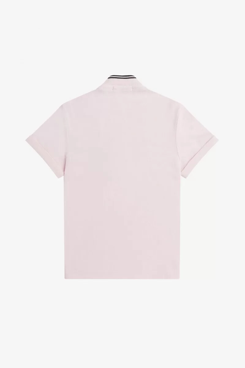 fred perry tipped piqué womens polo shirt milky pink