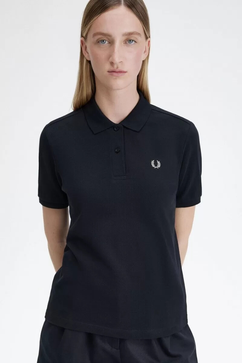 fred perry g6000 womens shirt navy oatmeal