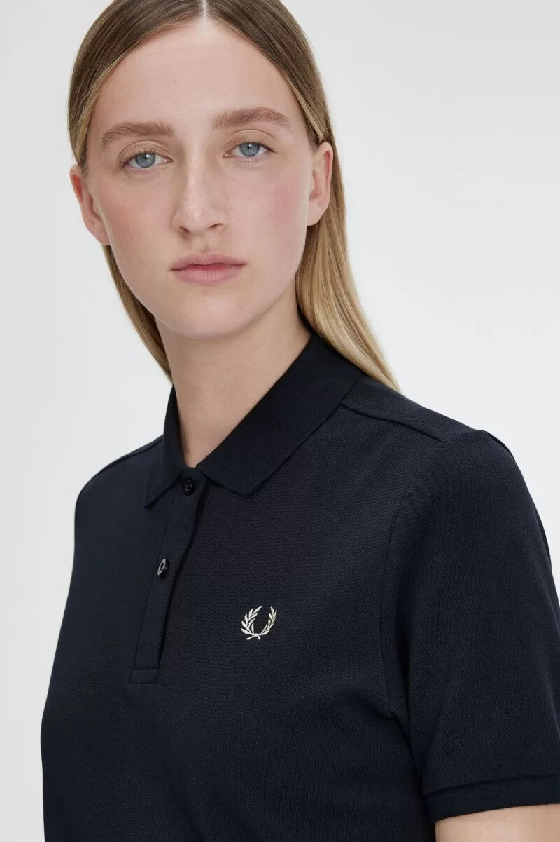 fred perry g6000 womens shirt navy oatmeal
