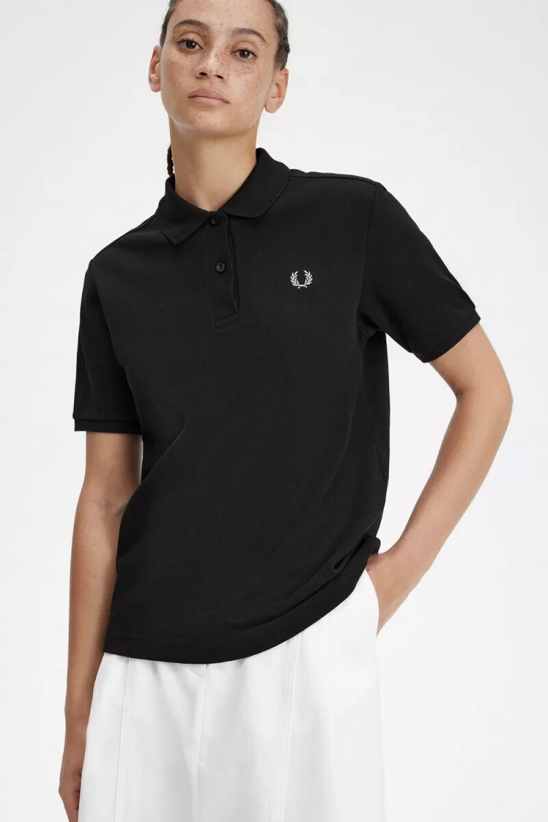 fred perry g6000 womens shirt black warm grey