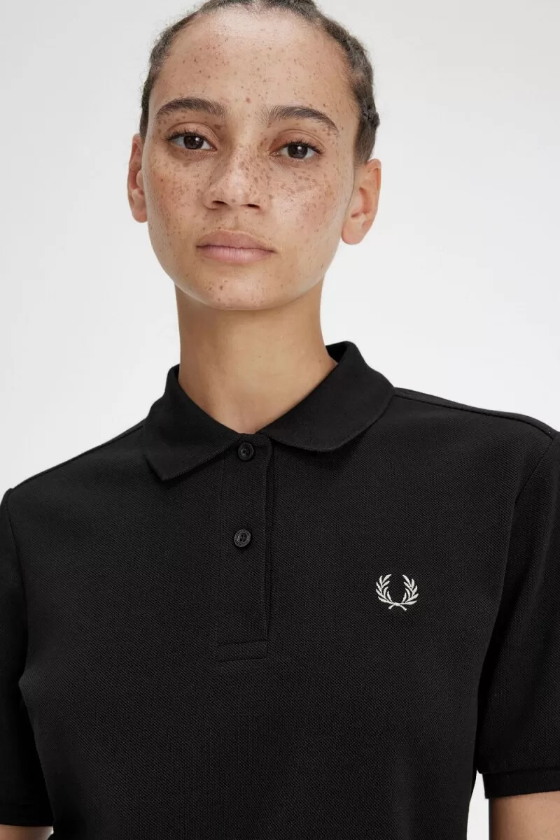fred perry g6000 womens shirt black warm grey