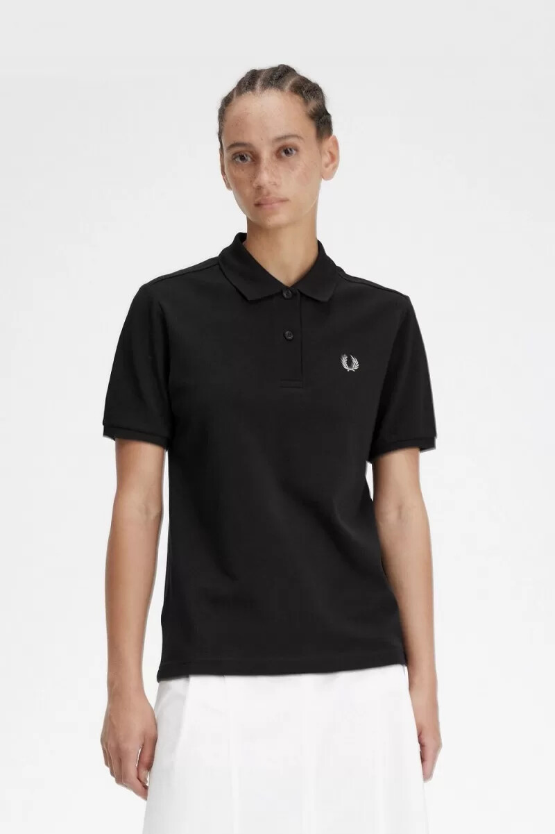 fred perry g6000 womens shirt black warm grey