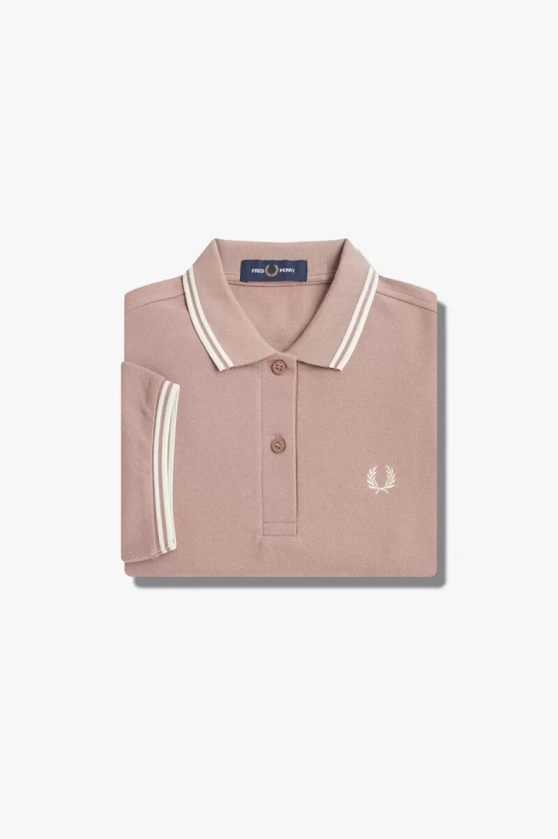 fred perry g3600 womens shirt dark pink beige