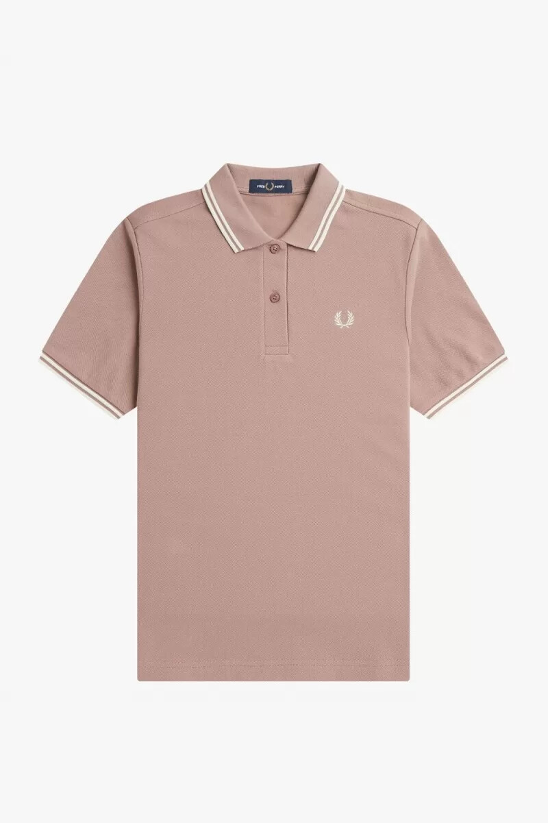 fred perry g3600 womens shirt dark pink beige