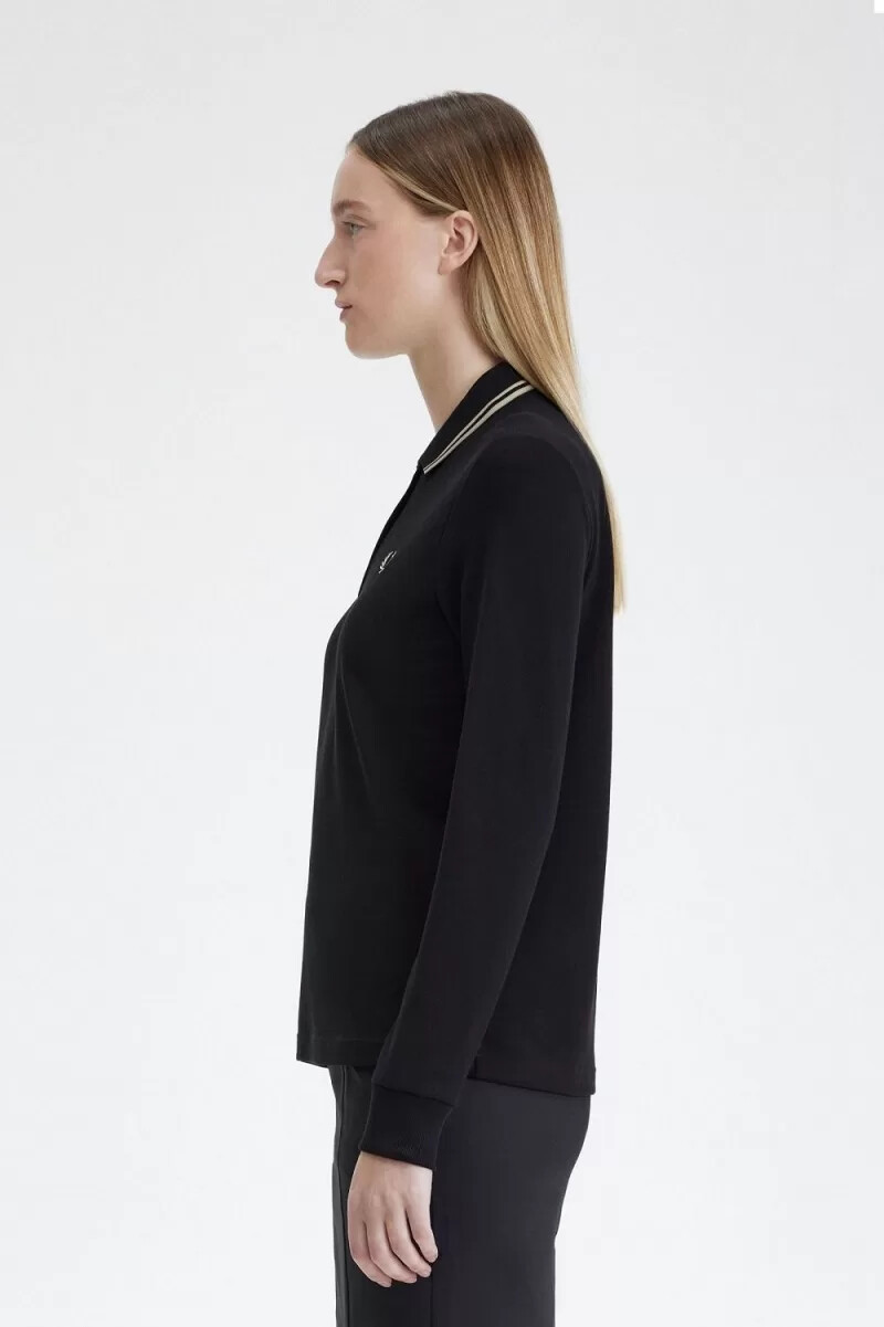 fred perry g3636 womens shirt black warm grey