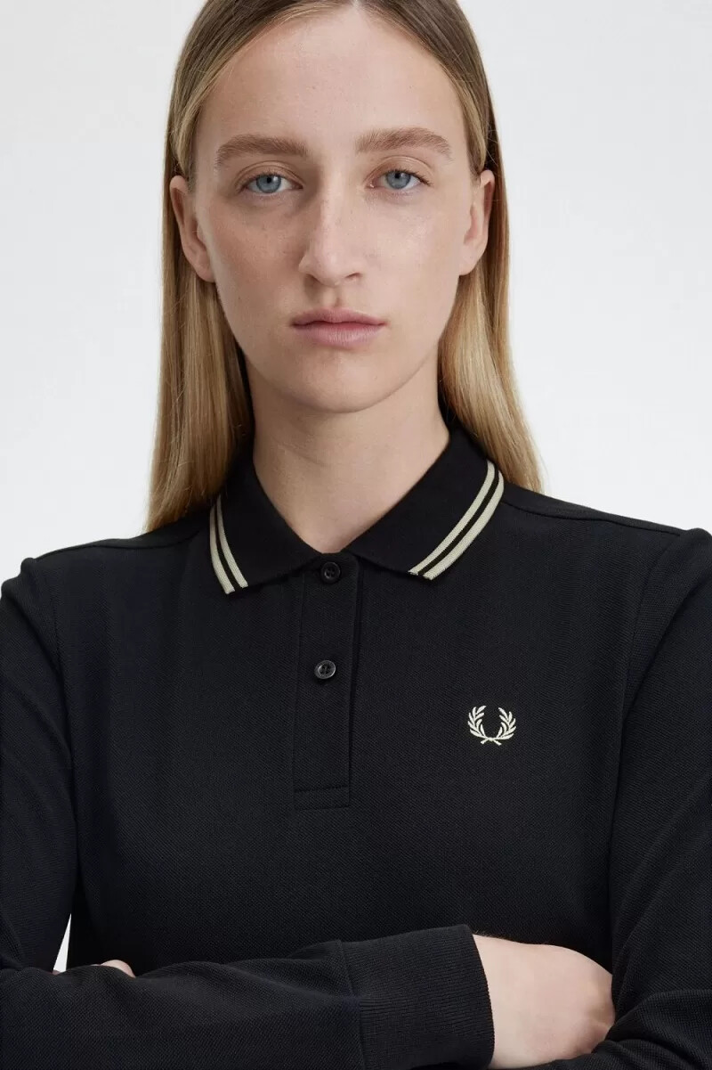 fred perry g3636 womens shirt black warm grey