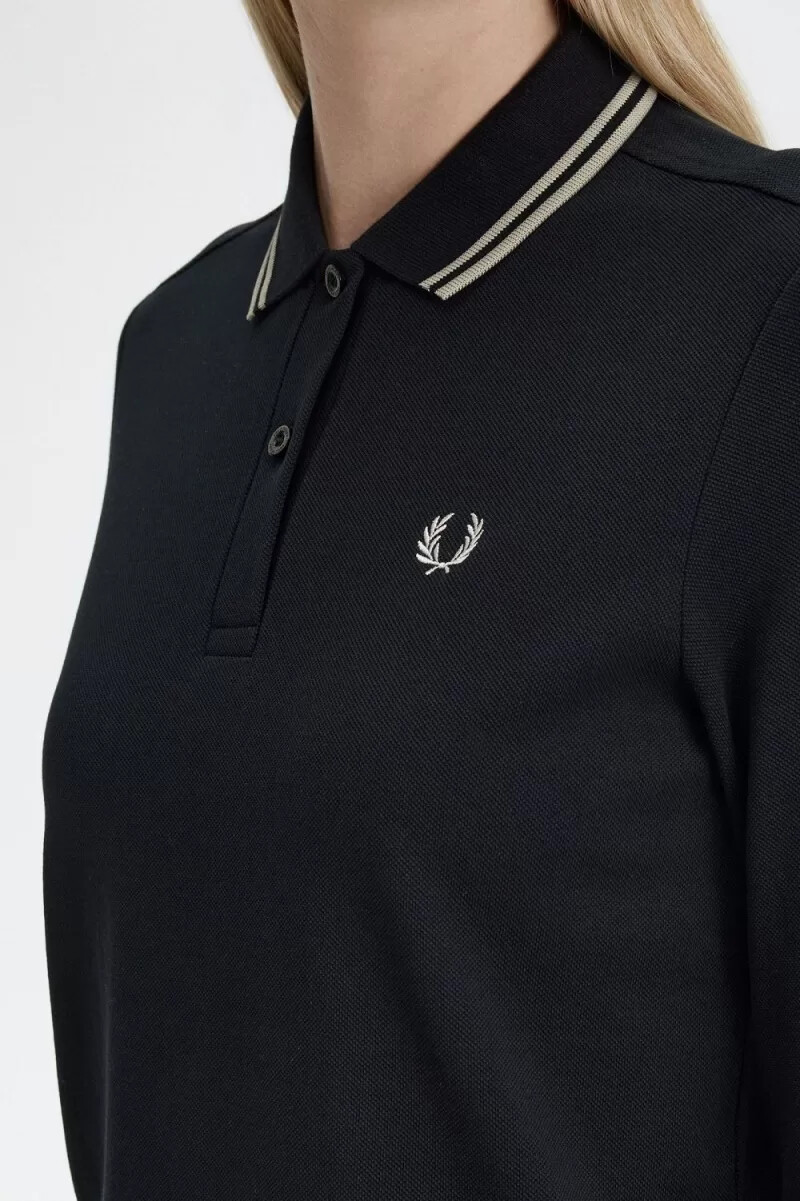 fred perry g3636 womens shirt black warm grey