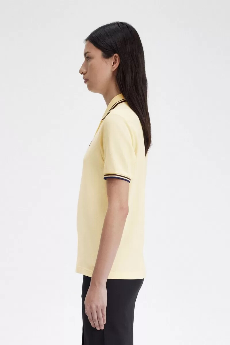 fred perry g3600 womens shirt aqua cream french navy
