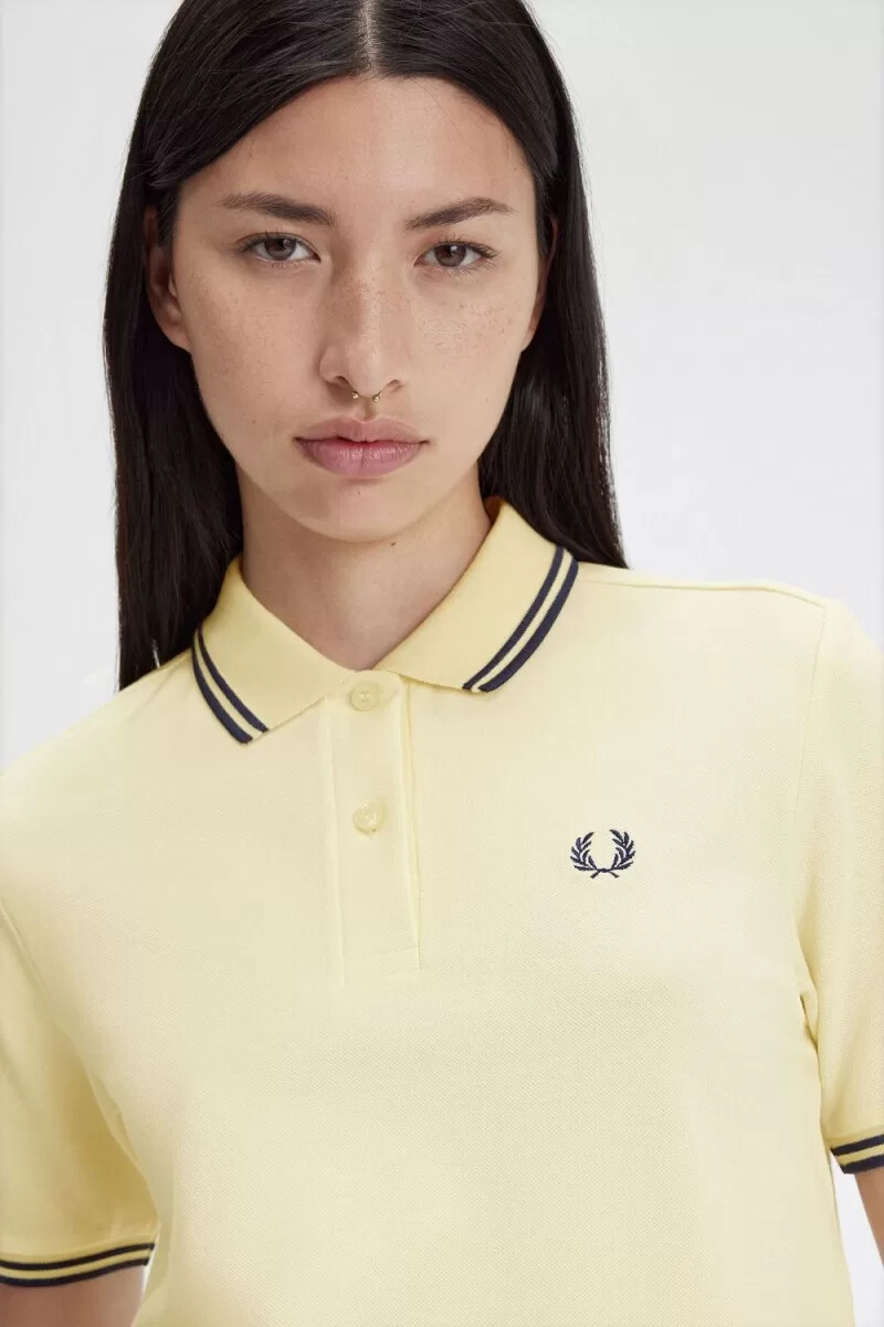 fred perry g3600 womens shirt aqua cream french navy