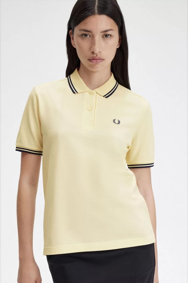 fred perry g3600 womens shirt aqua cream french navy