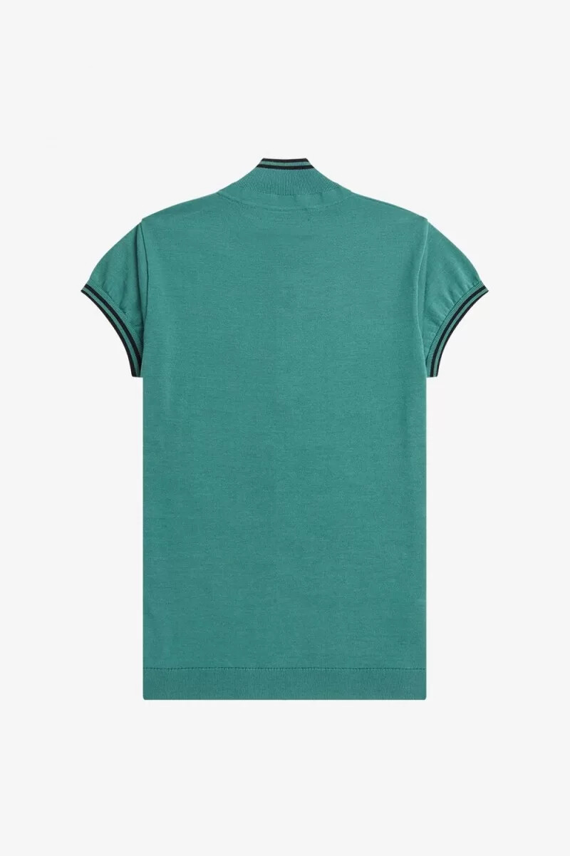 fred perry knitted womens shirt deep mint