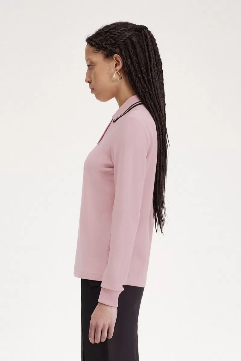 fred perry g3636 womens shirt dusty rose pink black
