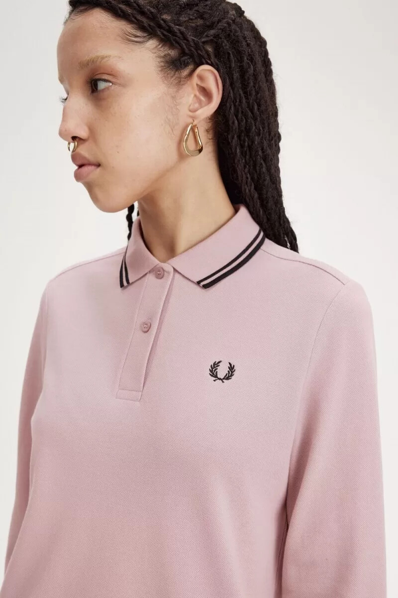 fred perry g3636 womens shirt dusty rose pink black