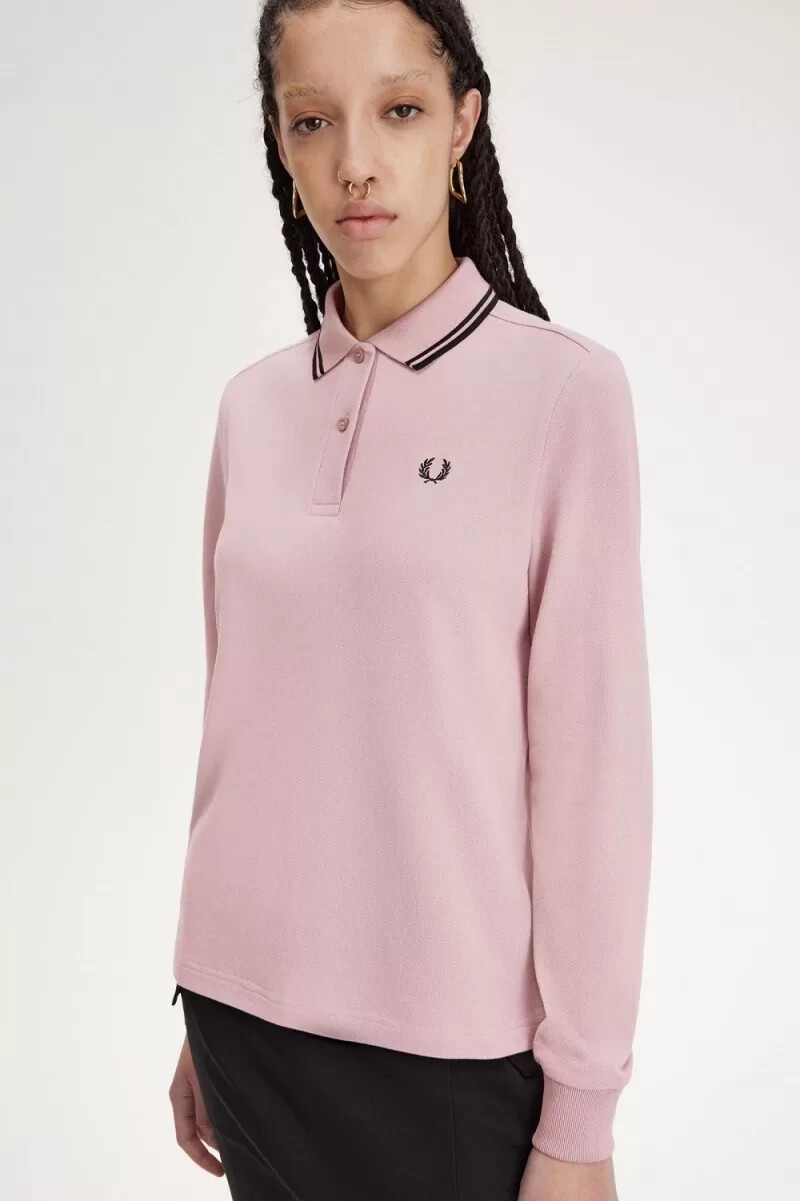 fred perry g3636 womens shirt dusty rose pink black
