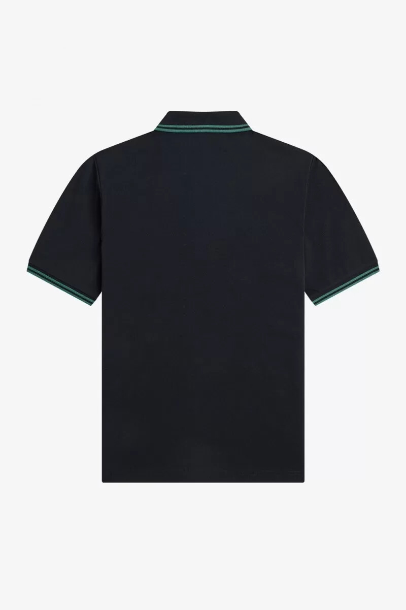 fred perry g3600 womens shirt black deep mint deep mint