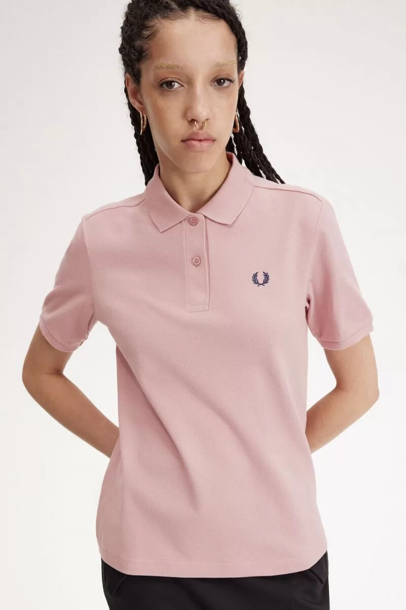 fred perry g6000 womens shirt dusty rose pink french navy