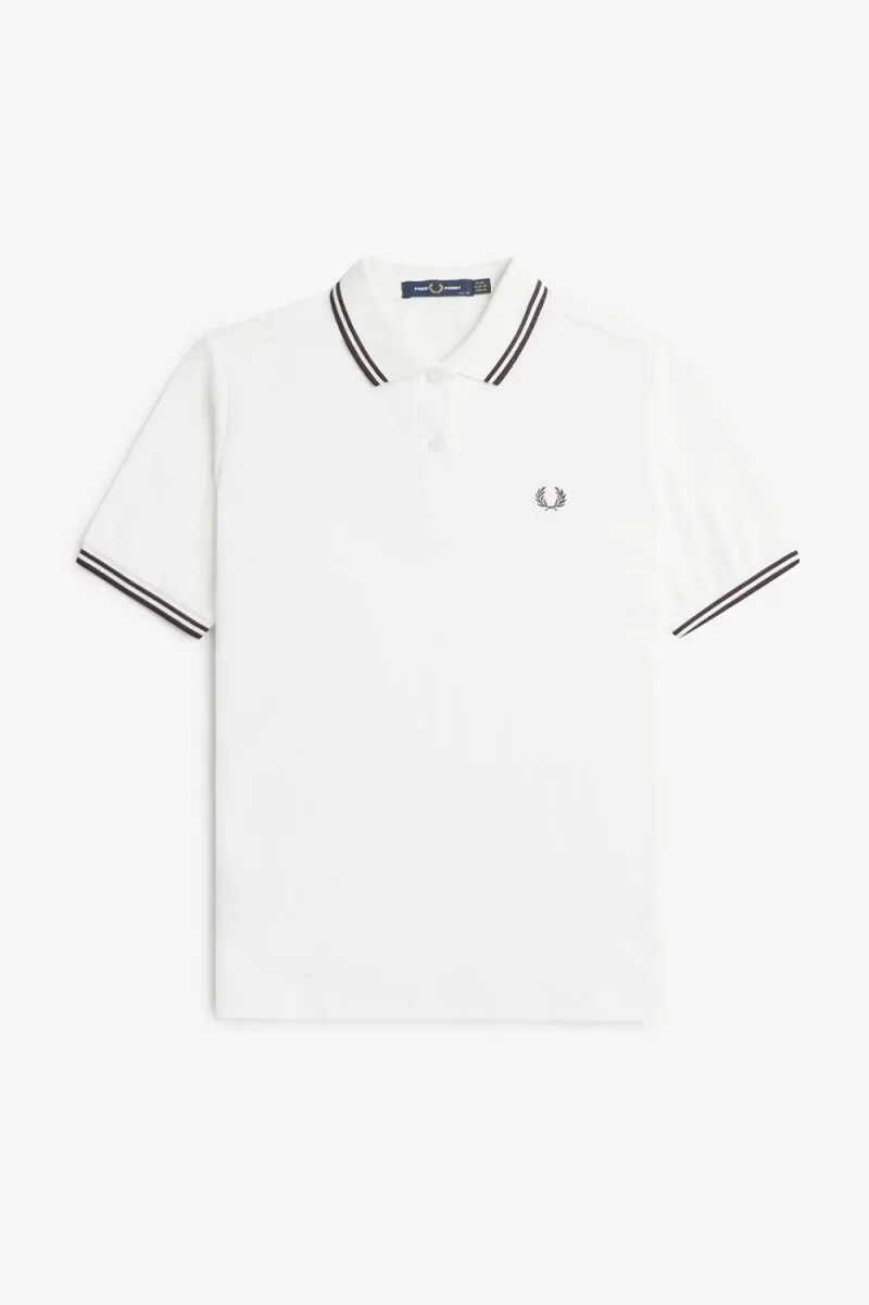 fred perry g3600 womens shirt snow white dark red