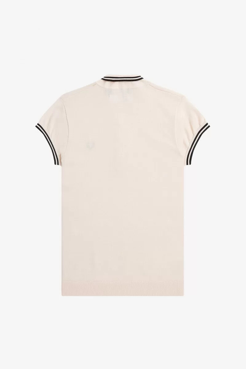 fred perry knitted womens shirt milky pink
