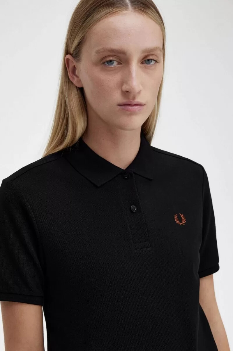 fred perry g6000 womens shirt black whisky brown