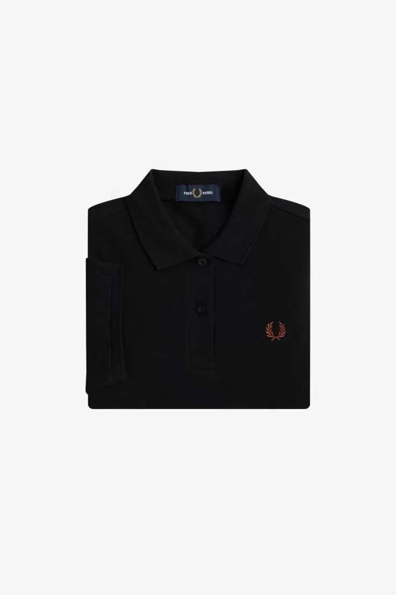 fred perry g6000 womens shirt black whisky brown