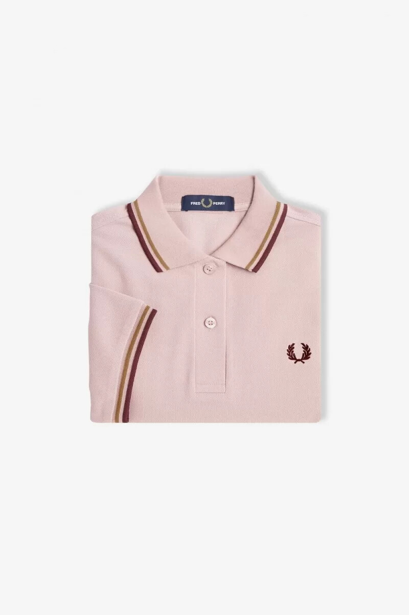 fred perry g3600 womens shirt dusty rose pink brown oxblood