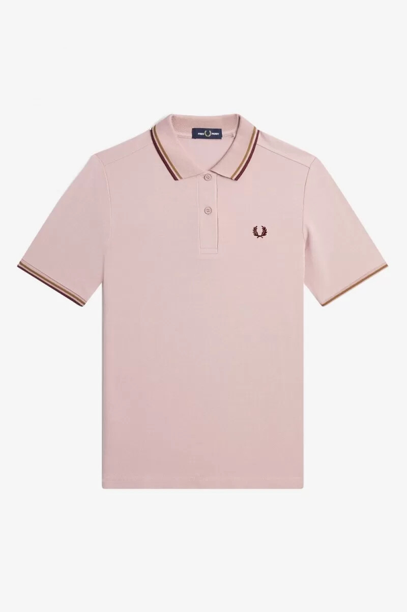 fred perry g3600 womens shirt dusty rose pink brown oxblood