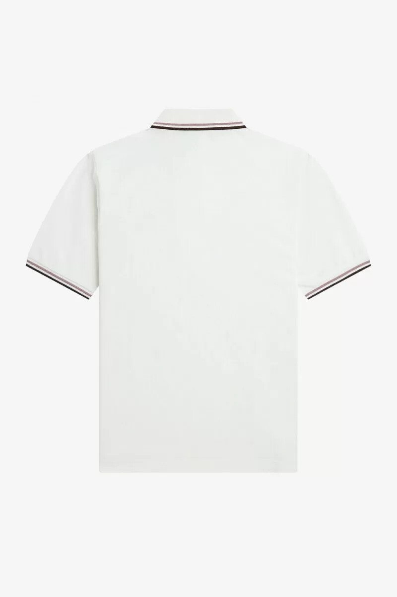 fred perry g3600 womens shirt snow white dark pink burnt tobacco