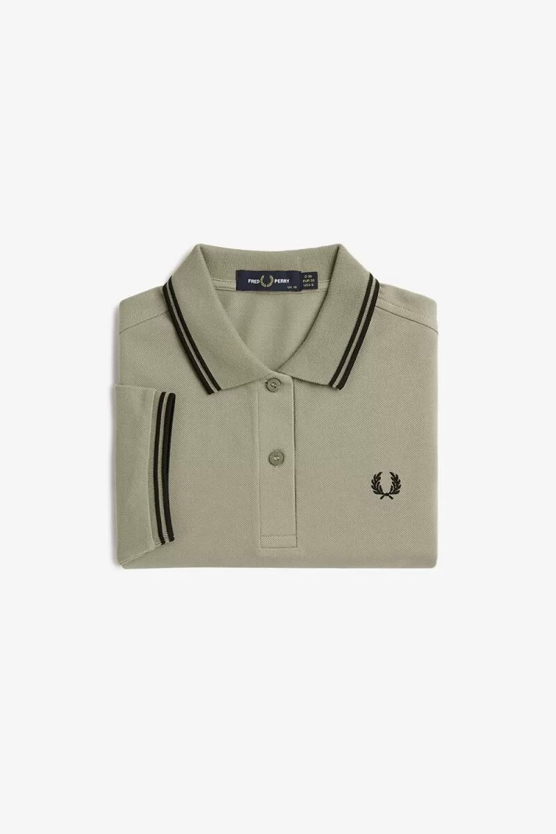 fred perry g3600 womens shirt warm grey black