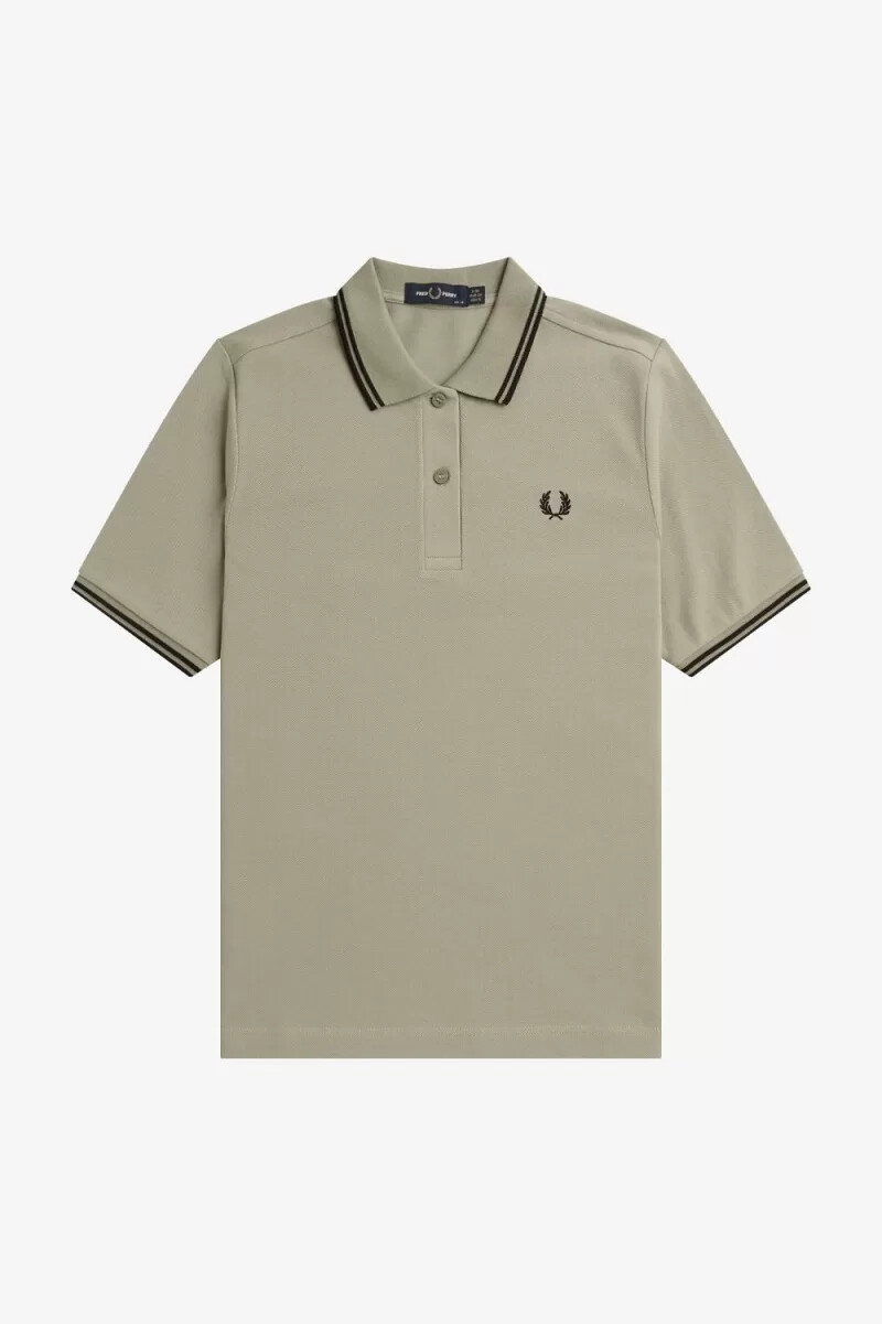 fred perry g3600 womens shirt warm grey black