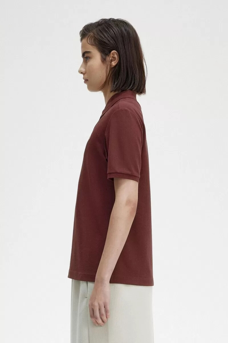 fred perry g6000 womens shirt oxblood dusty rose pink
