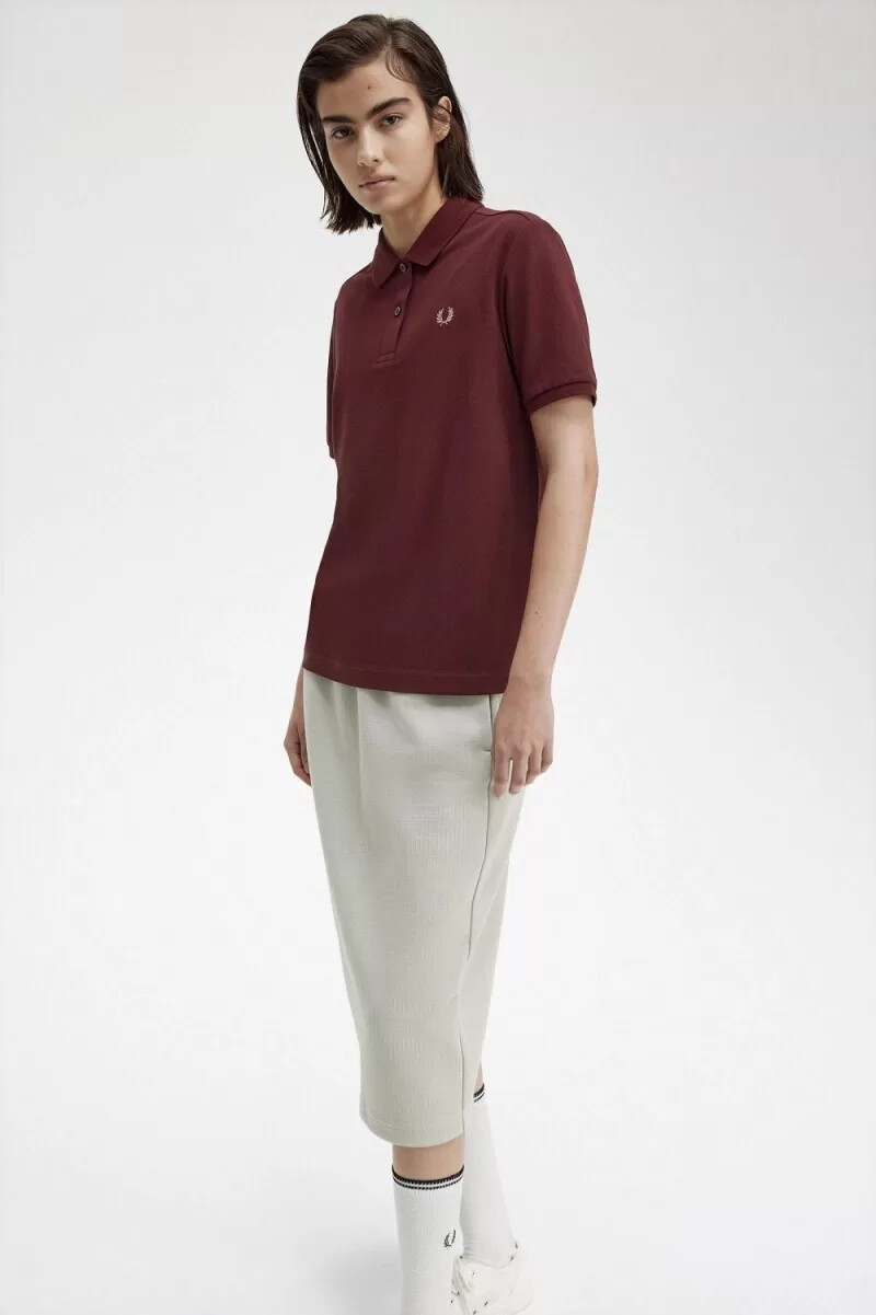 fred perry g6000 womens shirt oxblood dusty rose pink