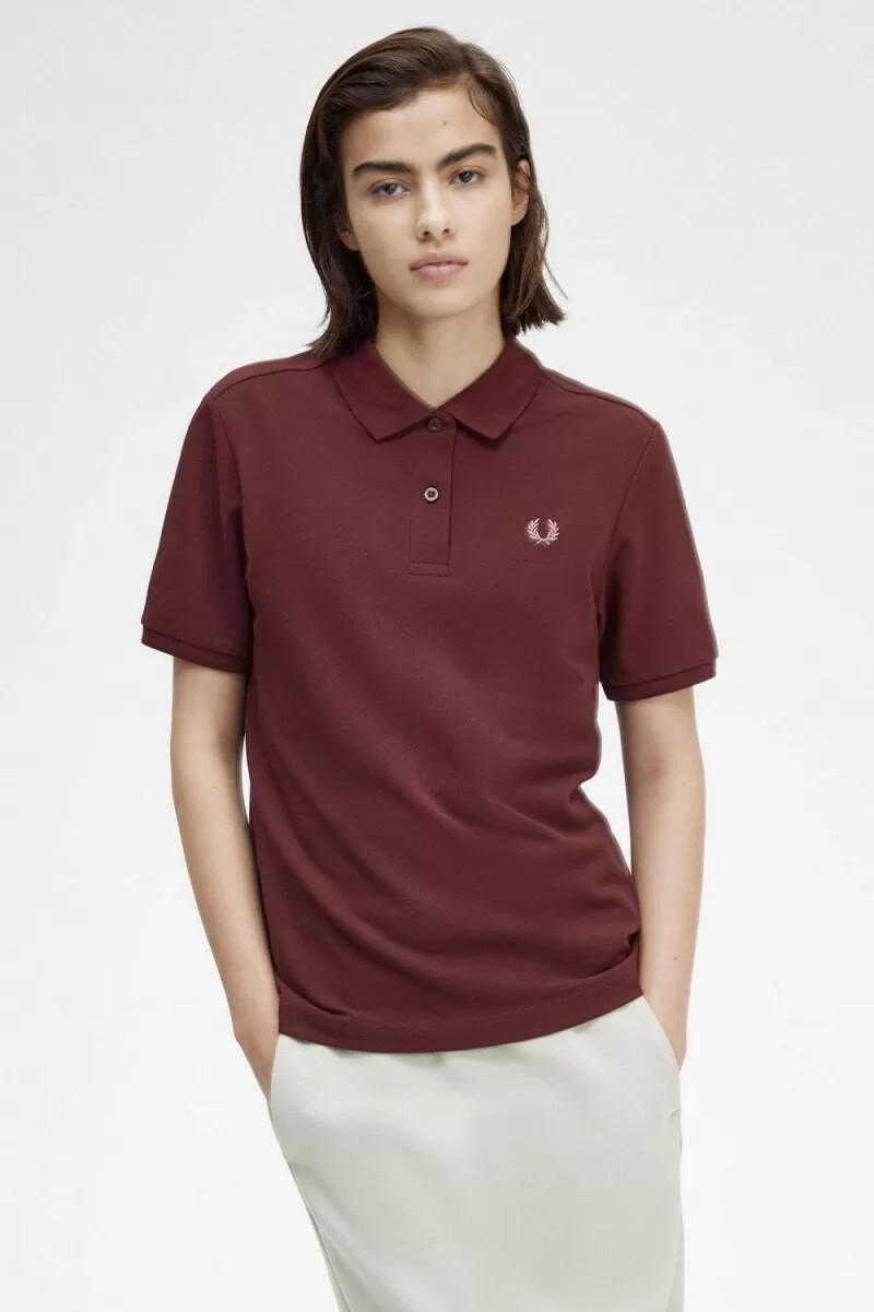 fred perry g6000 womens shirt oxblood dusty rose pink
