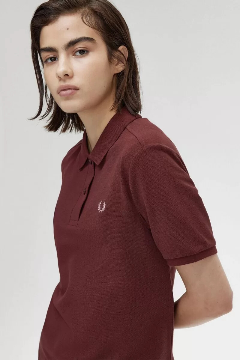 fred perry g6000 womens shirt oxblood dusty rose pink