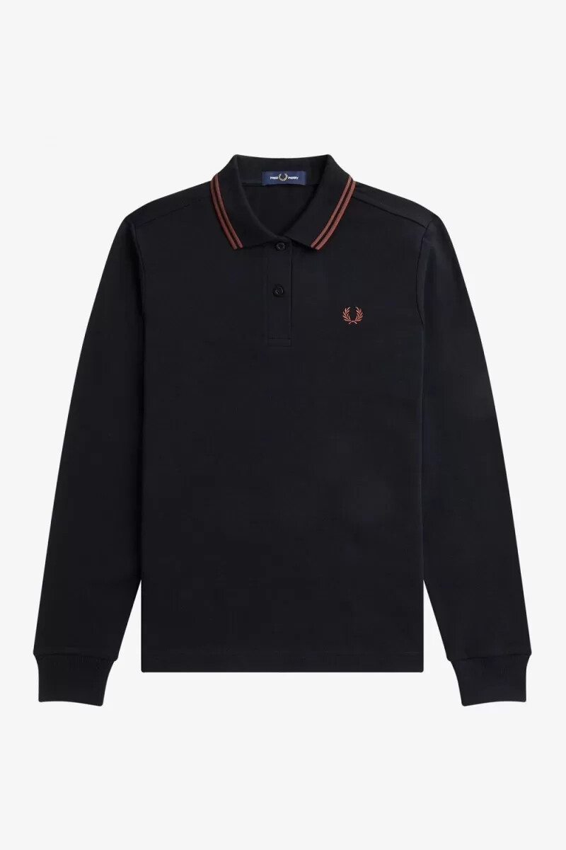 fred perry g3636 womens shirt black whisky brown