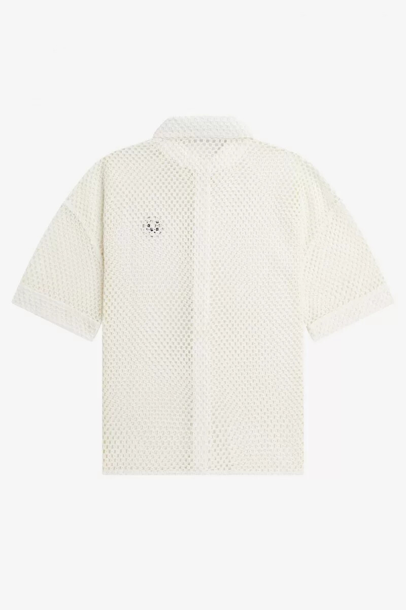 fred perry open-knit womens shirt snow white