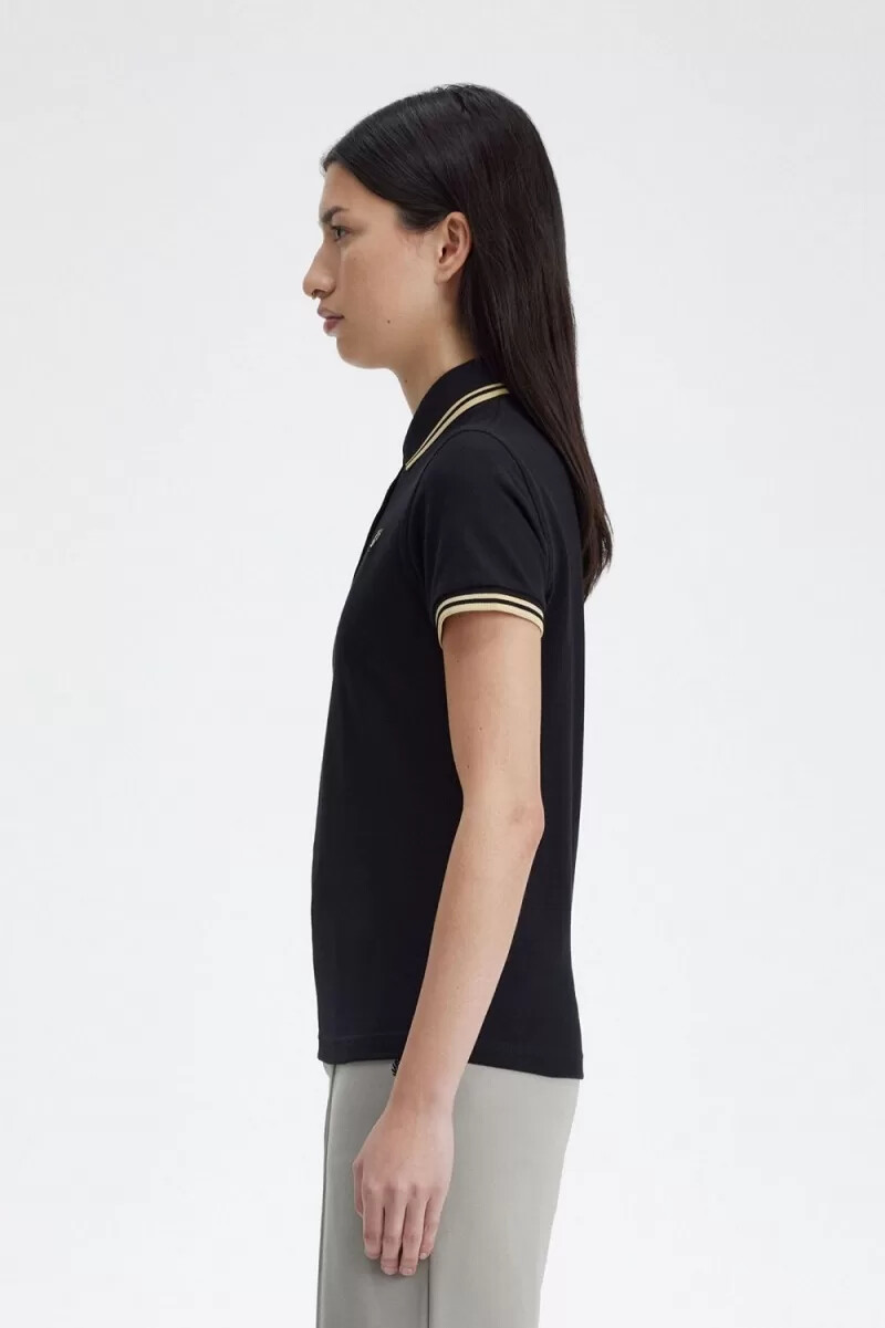 fred perry g12 womens shirt black champagne